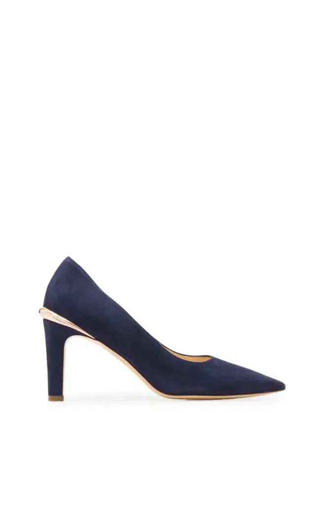 Gabriela Hearst Edwina High Heel Stiletto Pump in Navy Suede
