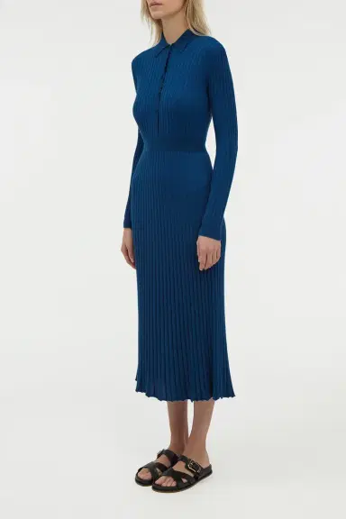 Gabriela Hearst Ardor Knit Maxi Dress in Washed Denim Cashmere Silk | Thumbnail 3 Gabriela Hearst Ardor Knit Maxi Dress in Washed Denim Cashmere Silk | Thumbnail 3