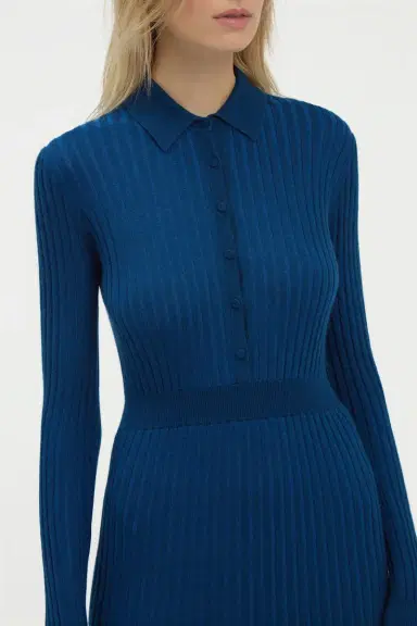 Gabriela Hearst Ardor Knit Maxi Dress in Washed Denim Cashmere Silk | Thumbnail 5 Gabriela Hearst Ardor Knit Maxi Dress in Washed Denim Cashmere Silk | Thumbnail 5