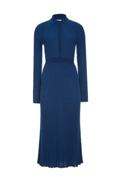 Gabriela Hearst Ardor Knit Maxi Dress in Washed Denim Cashmere Silk | Thumbnail 1 Gabriela Hearst Ardor Knit Maxi Dress in Washed Denim Cashmere Silk | Thumbnail 1