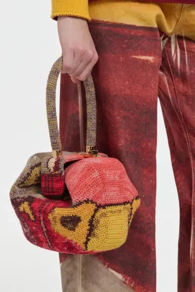 Gabriela Hearst Nina Bag in Fire Multi Crochet Cashmere | Thumbnail 2