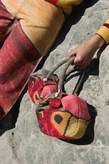 Gabriela Hearst Nina Bag in Fire Multi Crochet Cashmere | Thumbnail 6