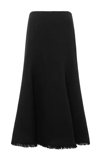 Gabriela Hearst Patterson Midi Skirt in Black Virgin Wool Cashmere | Thumbnail 1 Gabriela Hearst Patterson Midi Skirt in Black Virgin Wool Cashmere | Thumbnail 1