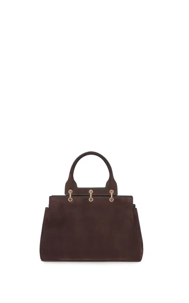 GABRIELA HEARST Small Amethyst Tote Bag in Dark Brown Suede
