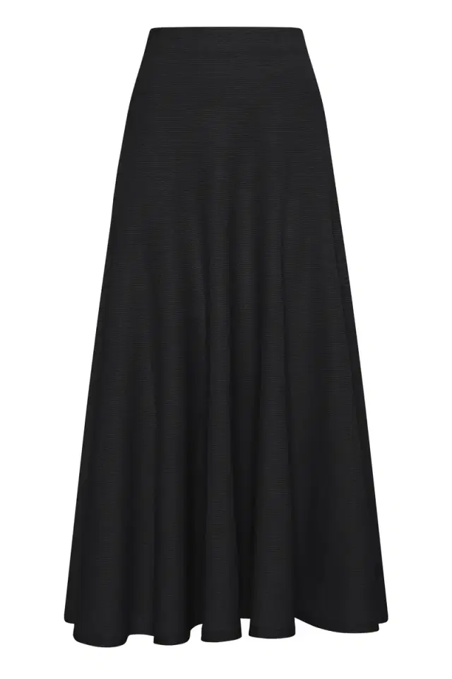 Gabriela Hearst Cairan Knit Maxi Skirt in Black Merino Wool