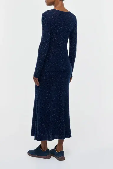Gabriela Hearst Nello Knit Sweater in Electric Navy Beaded Cashmere Silk | Thumbnail 4 Gabriela Hearst Nello Knit Sweater in Electric Navy Beaded Cashmere Silk | Thumbnail 4