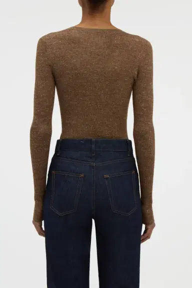 Gabriela Hearst Aiste Knit Cardigan in Chestnut Cashmere Silk with Hemp | Thumbnail 4 Gabriela Hearst Aiste Knit Cardigan in Chestnut Cashmere Silk with Hemp | Thumbnail 4