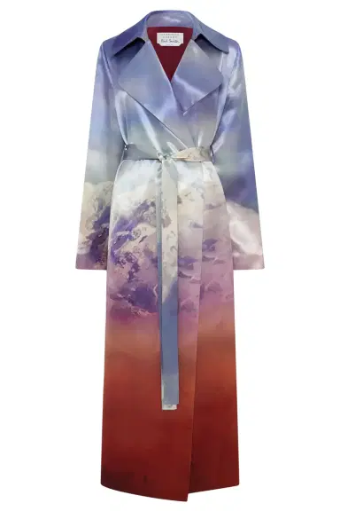 Gabriela Hearst Lyra Trench Coat in Mountain Printed Satin Silk Twill | Thumbnail 1