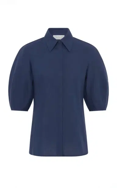 Gabriela Hearst Sansi Top in Electric Navy Aloe Linen | Thumbnail 1