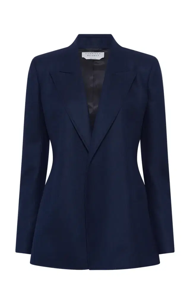 Gabriela Hearst Mairi Blazer in Navy Wool Cashmere Flannel