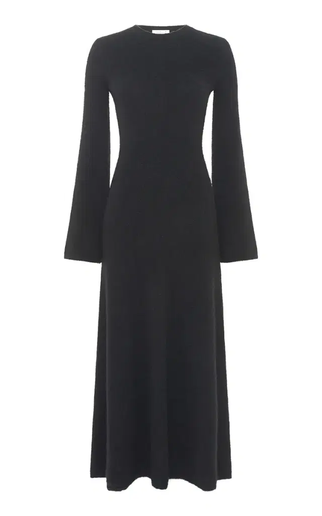 Gabriela Hearst Uriel Knit Maxi Dress in Black Brushed Cashmere
