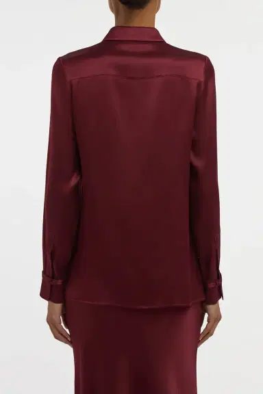 Gabriela Hearst Cruz Shirt in Bordeaux Silk Satin | Thumbnail 4 Gabriela Hearst Cruz Shirt in Bordeaux Silk Satin | Thumbnail 4