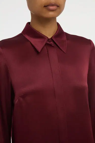 Gabriela Hearst Cruz Shirt in Bordeaux Silk Satin | Thumbnail 6 Gabriela Hearst Cruz Shirt in Bordeaux Silk Satin | Thumbnail 6