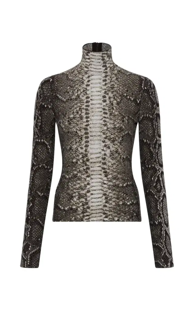 GH Beda Knit Turtleneck in Greyscale Cashmere Silk