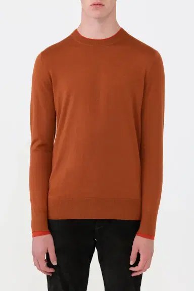 Gabriela Hearst Wells Reversible Knit Sweater in Rust & Antelope Orange Cashmere Silk | Thumbnail 2 Gabriela Hearst Wells Reversible Knit Sweater in Rust & Antelope Orange Cashmere Silk | Thumbnail 2