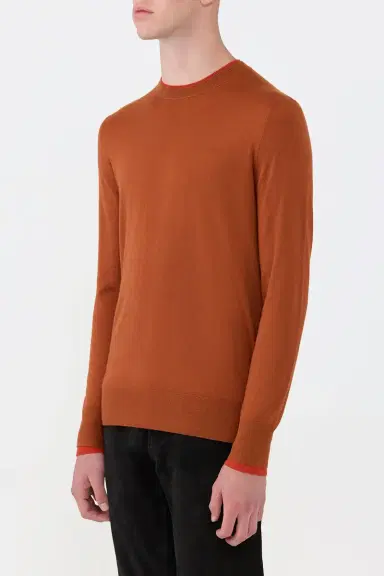 Gabriela Hearst Wells Reversible Knit Sweater in Rust & Antelope Orange Cashmere Silk | Thumbnail 3 Gabriela Hearst Wells Reversible Knit Sweater in Rust & Antelope Orange Cashmere Silk | Thumbnail 3