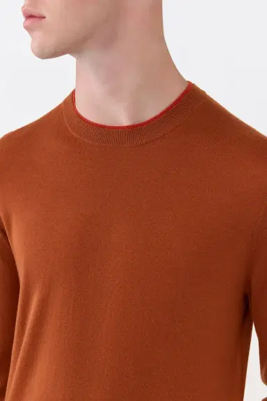 Gabriela Hearst Wells Reversible Knit Sweater in Rust & Antelope Orange Cashmere Silk | Thumbnail 4 Gabriela Hearst Wells Reversible Knit Sweater in Rust & Antelope Orange Cashmere Silk | Thumbnail 4