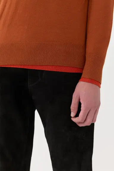 Gabriela Hearst Wells Reversible Knit Sweater in Rust & Antelope Orange Cashmere Silk | Thumbnail 5 Gabriela Hearst Wells Reversible Knit Sweater in Rust & Antelope Orange Cashmere Silk | Thumbnail 5