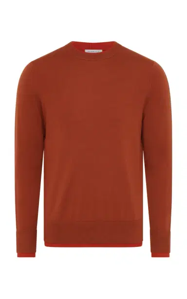 Gabriela Hearst Wells Reversible Knit Sweater in Rust & Antelope Orange Cashmere Silk | Thumbnail 1 Gabriela Hearst Wells Reversible Knit Sweater in Rust & Antelope Orange Cashmere Silk | Thumbnail 1