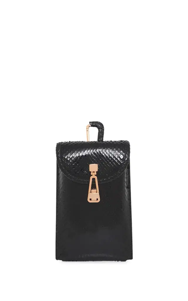 Gabriela Hearst Sunglasses Pouch in Black Snakeskin