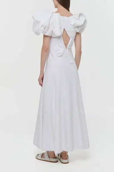 Gabriela Hearst Navi Puff Sleeve Maxi Dress in Aloe Linen | Thumbnail 6 Gabriela Hearst Navi Puff Sleeve Maxi Dress in Aloe Linen | Thumbnail 6