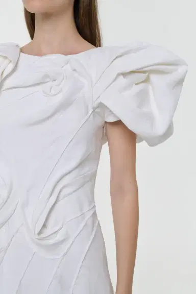 Gabriela Hearst Navi Puff Sleeve Maxi Dress in Aloe Linen | Thumbnail 8 Gabriela Hearst Navi Puff Sleeve Maxi Dress in Aloe Linen | Thumbnail 8