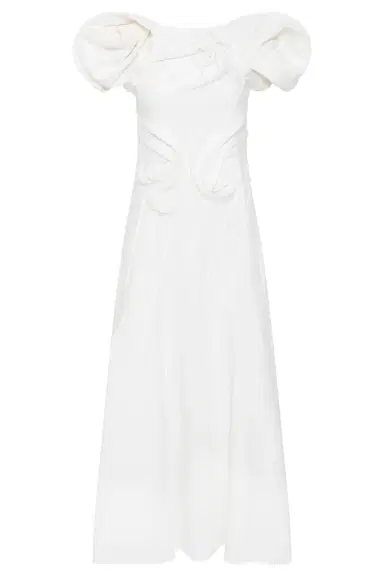 Gabriela Hearst Navi Puff Sleeve Maxi Dress in Aloe Linen | Thumbnail 1 Gabriela Hearst Navi Puff Sleeve Maxi Dress in Aloe Linen | Thumbnail 1
