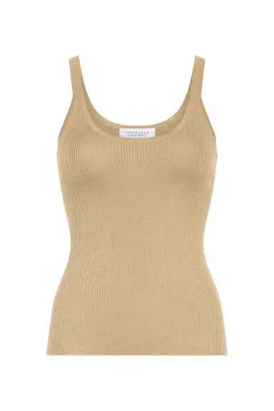 Gabriela Hearst Cinxia Knit Tank Top in Hay Cashmere Silk | Thumbnail 1 Gabriela Hearst Cinxia Knit Tank Top in Hay Cashmere Silk | Thumbnail 1
