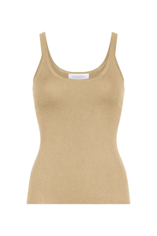 Gabriela Hearst Cinxia Knit Tank Top in Hay Cashmere Silk