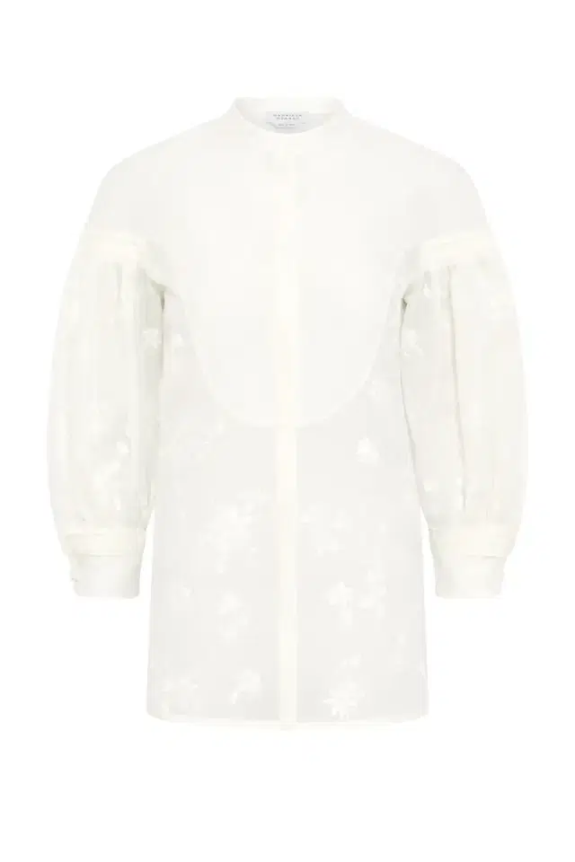 Gabriela Hearst Sofia Mia's Flowers Blouse in  Embroidered Silk Organza