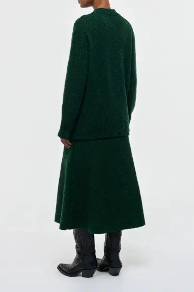Gabriela Hearst Alfie Knit Sweater in English Green Speckled Aran Cashmere | Thumbnail 5
