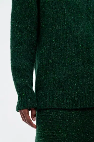 Gabriela Hearst Alfie Knit Sweater in English Green Speckled Aran Cashmere | Thumbnail 7