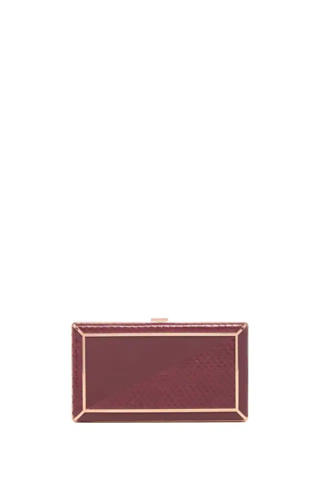 Gabriela Hearst Callas Clutch in Bordeaux Snakeskin & Nappa Leather