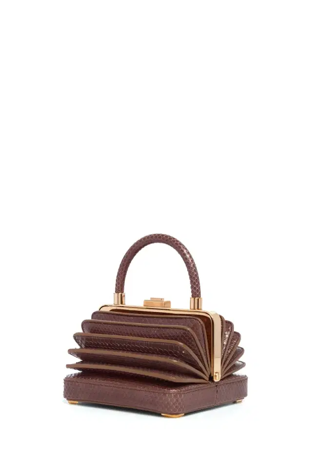 Gabriela Hearst Small Diana Bag in Chocolate Snakeskin