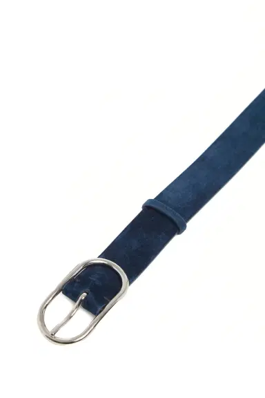 Gabriela Hearst Link Buckle Belt in Navy Suede | Thumbnail 4