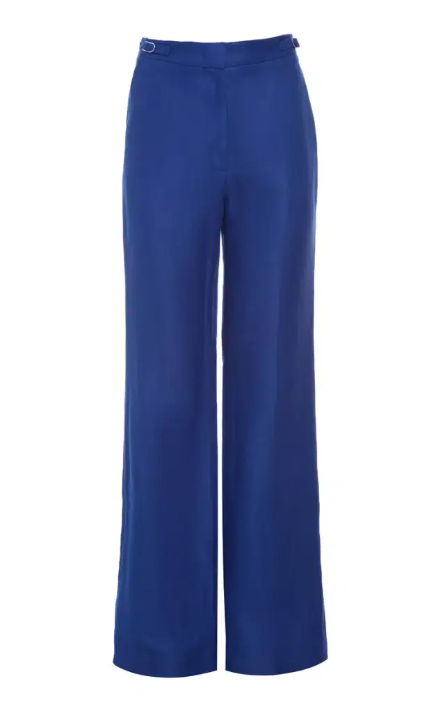 GABRIELA HEARST Vesta Flare Pant in Cobalt Linen Twill