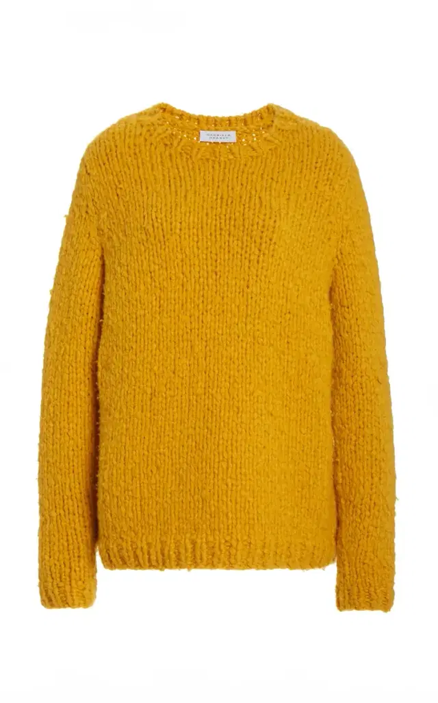 Gabriela Hearst Lawrence Knit Sweater in Saffron Welfat Cashmere