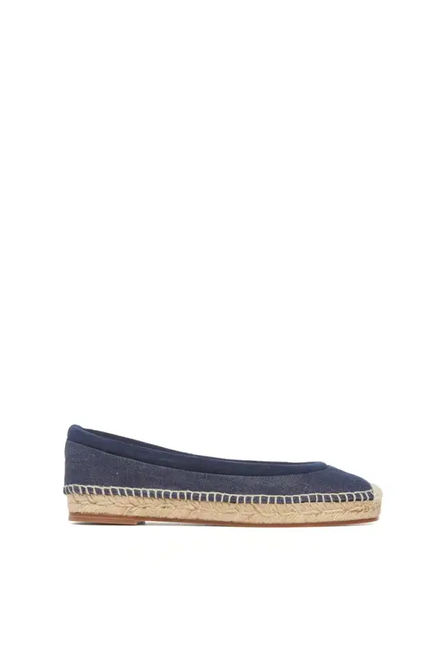 Gabriela Hearst Chariot Espadrille in Recycled Cotton Linen Denim & Suede