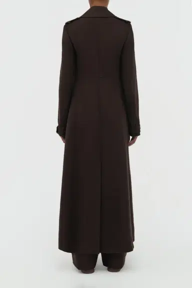 Gabriela Hearst Houstt Trench Coat in Chocolate Winter Silk | Thumbnail 5