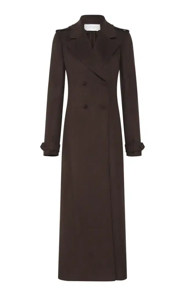 Gabriela Hearst Houstt Trench Coat in Chocolate Winter Silk