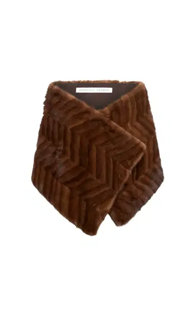 Gabriela Hearst Nerina Scarf in Mahogany Recycled Mink Fur | Thumbnail 3