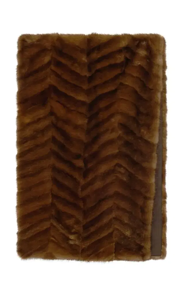 Gabriela Hearst Nerina Scarf in Mahogany Recycled Mink Fur