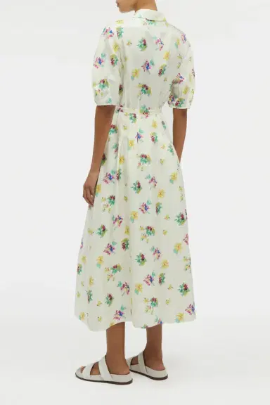 Gabriela Hearst Maude Pleated Mia's Flowers Midi Shirtdress in Multi Printed Silk Twill | Thumbnail 4