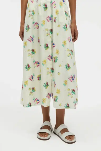 Gabriela Hearst Maude Pleated Mia's Flowers Midi Shirtdress in Multi Printed Silk Twill | Thumbnail 6