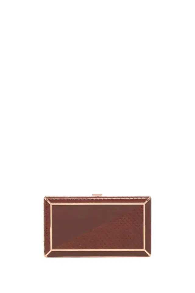 Gabriela Hearst Callas Clutch in Chocolate Snakeskin & Nappa Leather