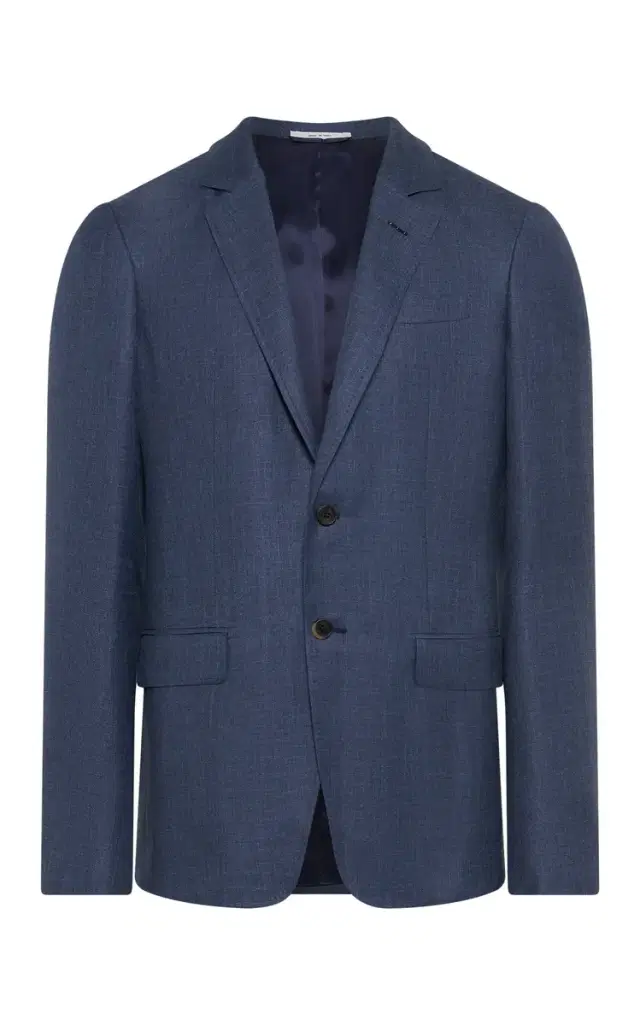 Gabriela Hearst Irving Jacket in Denim Virgin Wool Silk with Linen
