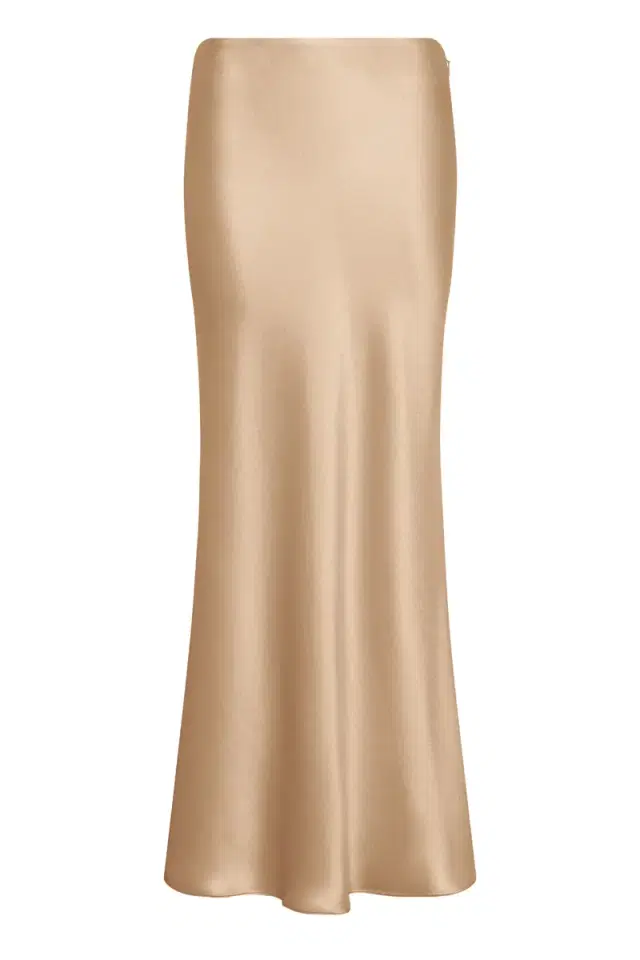 Gabriela Hearst Frei Maxi Skirt in Camel Silk Satin