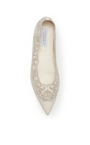 Gabriela Hearst Ziva Lace Ballerina Flat Shoe in Nappa Leather | Thumbnail 4