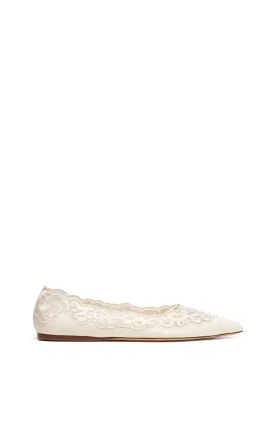 Gabriela Hearst Ziva Lace Ballerina Flat Shoe in Nappa Leather | Thumbnail 1