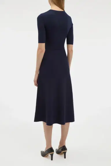 Gabriela Hearst Seymore Knit Midi Dress in Dark Navy Merino Wool Cashmere | Thumbnail 4 Gabriela Hearst Seymore Knit Midi Dress in Dark Navy Merino Wool Cashmere | Thumbnail 4